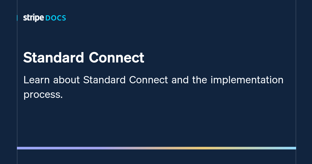 Standard Connect | Stripe Documentation