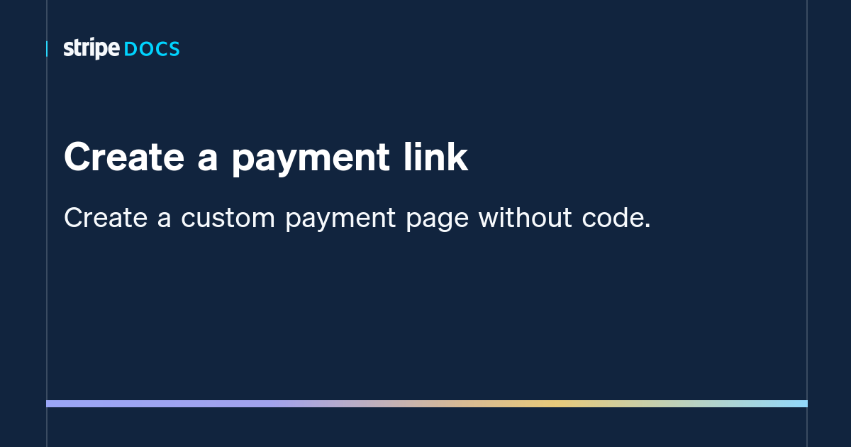 Create a payment link Stripe Documentation