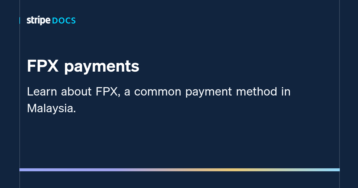 💸 FPX now live in Malaysia