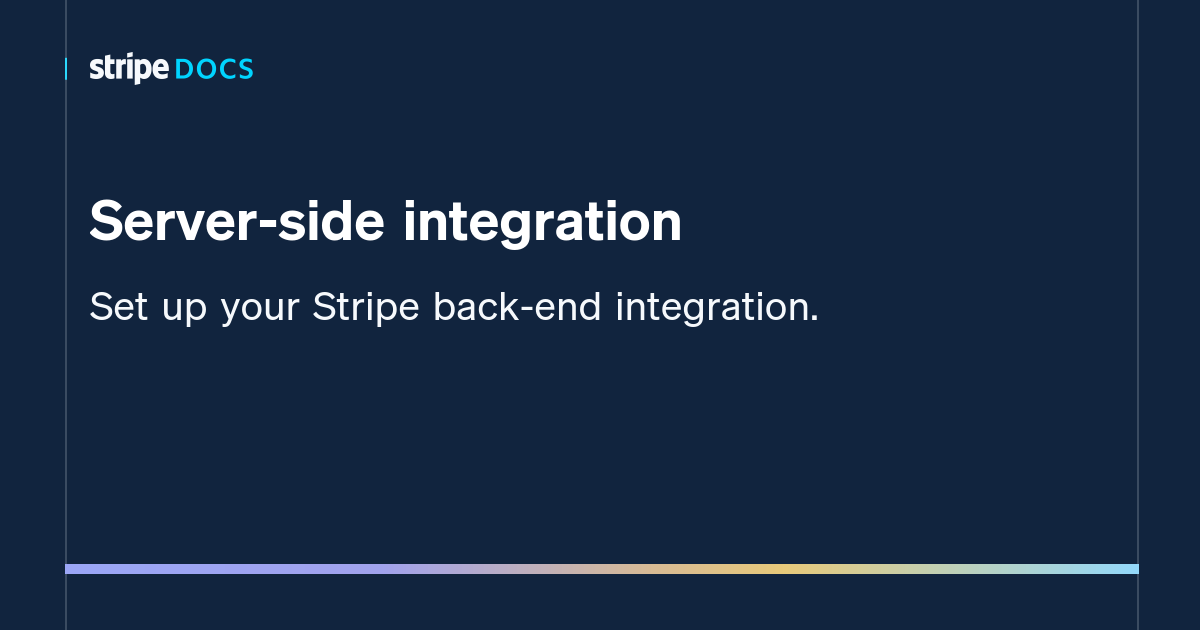 Intégration côté serveur | Documentation Stripe
