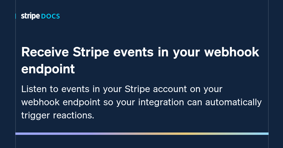 Webhook エンドポイントで Stripe イベントを受信する